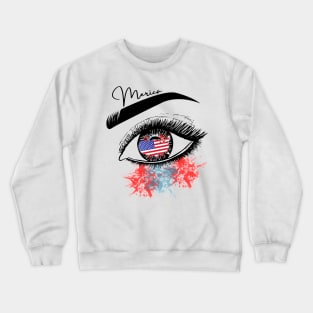 American Flag Eye 4th Of July Crewneck Sweatshirt